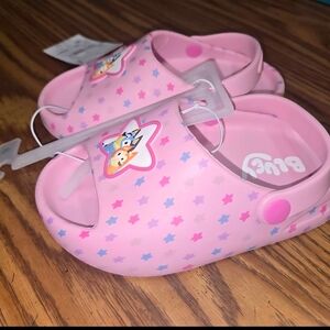 Target Bluey Pink Kids Star-Print Sandals with Character Badge